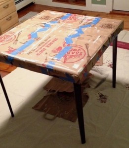 Table used for painting doors and drawers