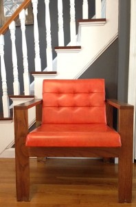 Funky Craigslist chair. I might repaint the arms, but I can't decide on a color...thoughts?