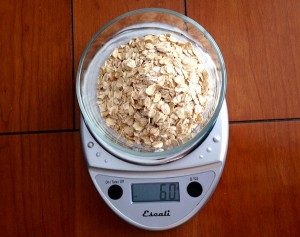How do we know we're only eating 60 grams? Behold: our food scale.