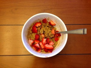 .10 cent oats with strawberries that were deteriorating. DELISH!