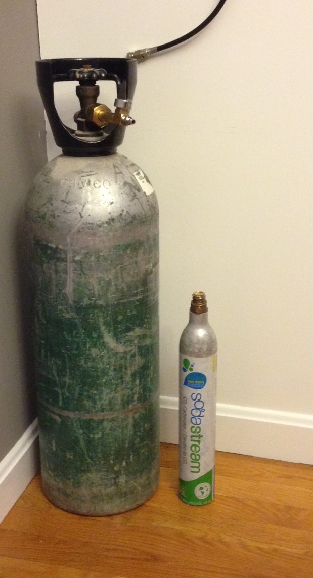 Our 20lb CO2 tank vs. the standard Sodastream canister