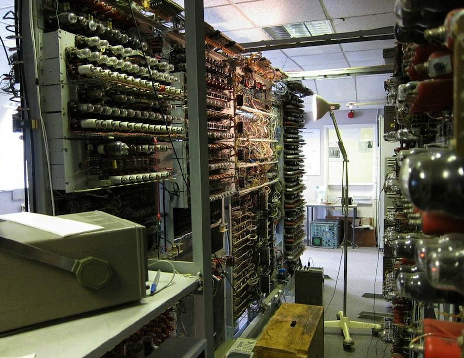 A working reconstruction of an early-model computer called Colossus, which was built at Bletchley Park.