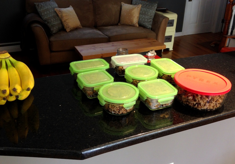 Frugalwoods lunches all lined up for the week