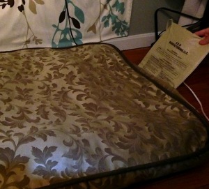 The warmer slips inside Frugal Hound's dog bed cover
