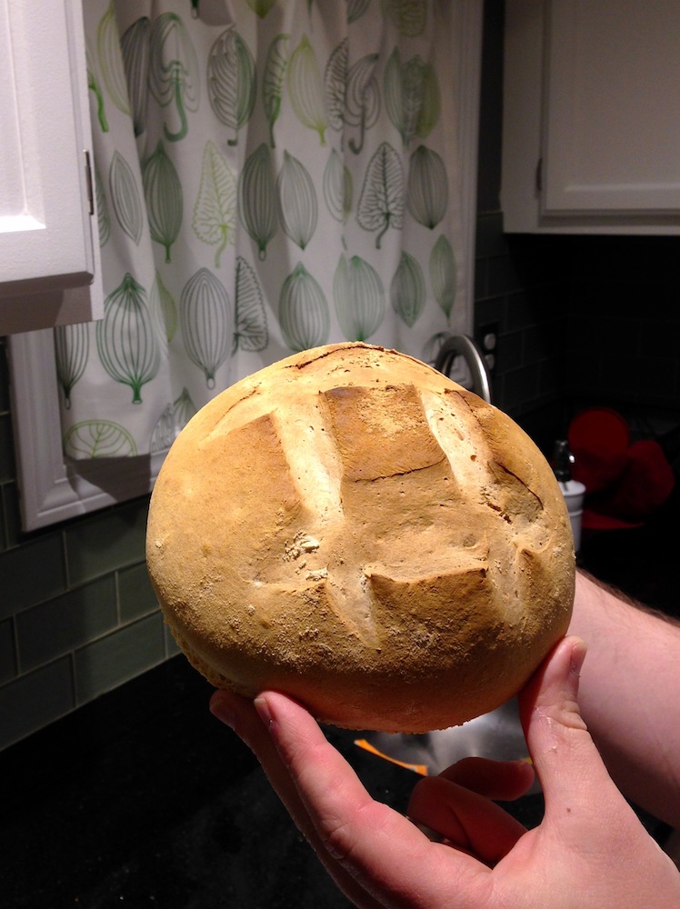 Mr. FW shows off his homemade artisan boule