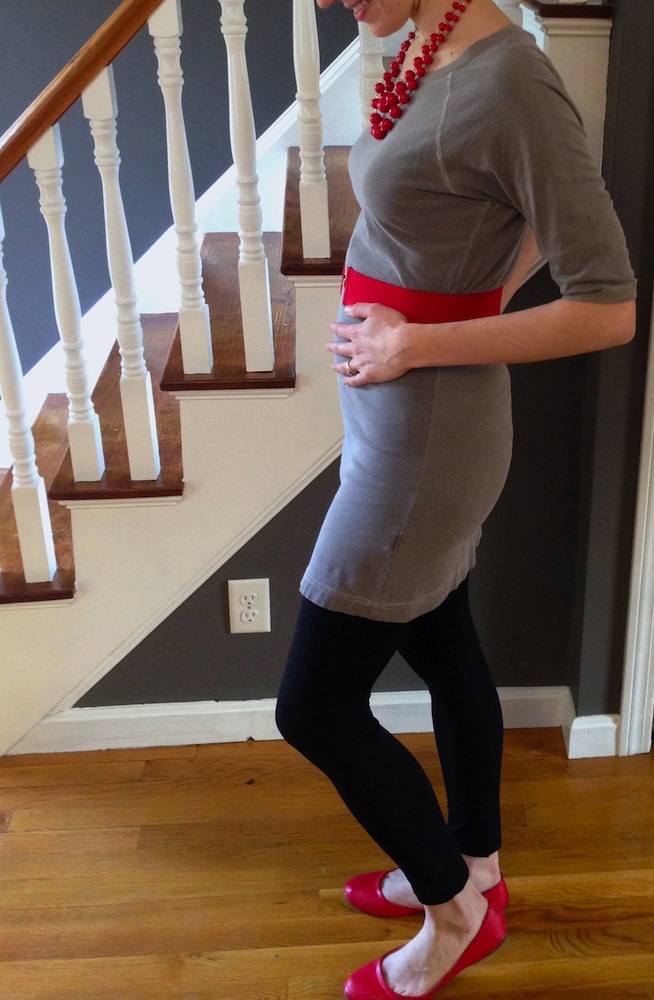 12 weeks pregnant in stretchy regular clothes