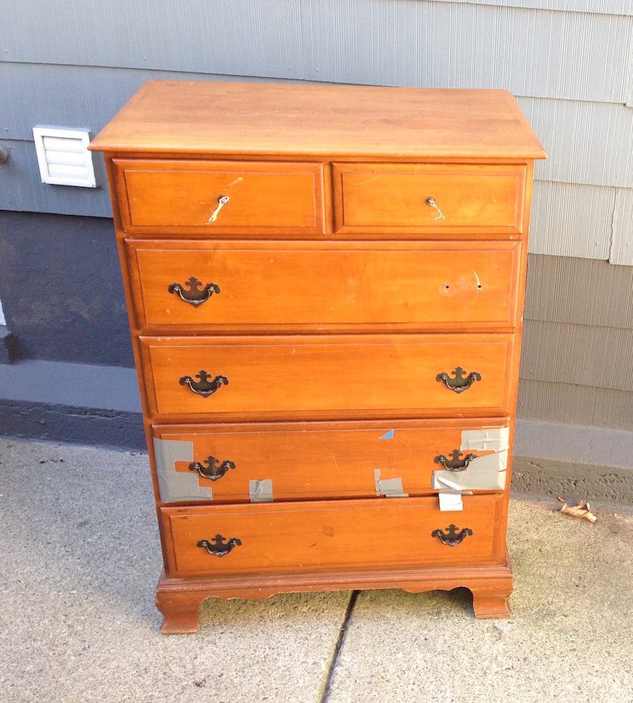 Before: we rescued this tragic dresser from the trash