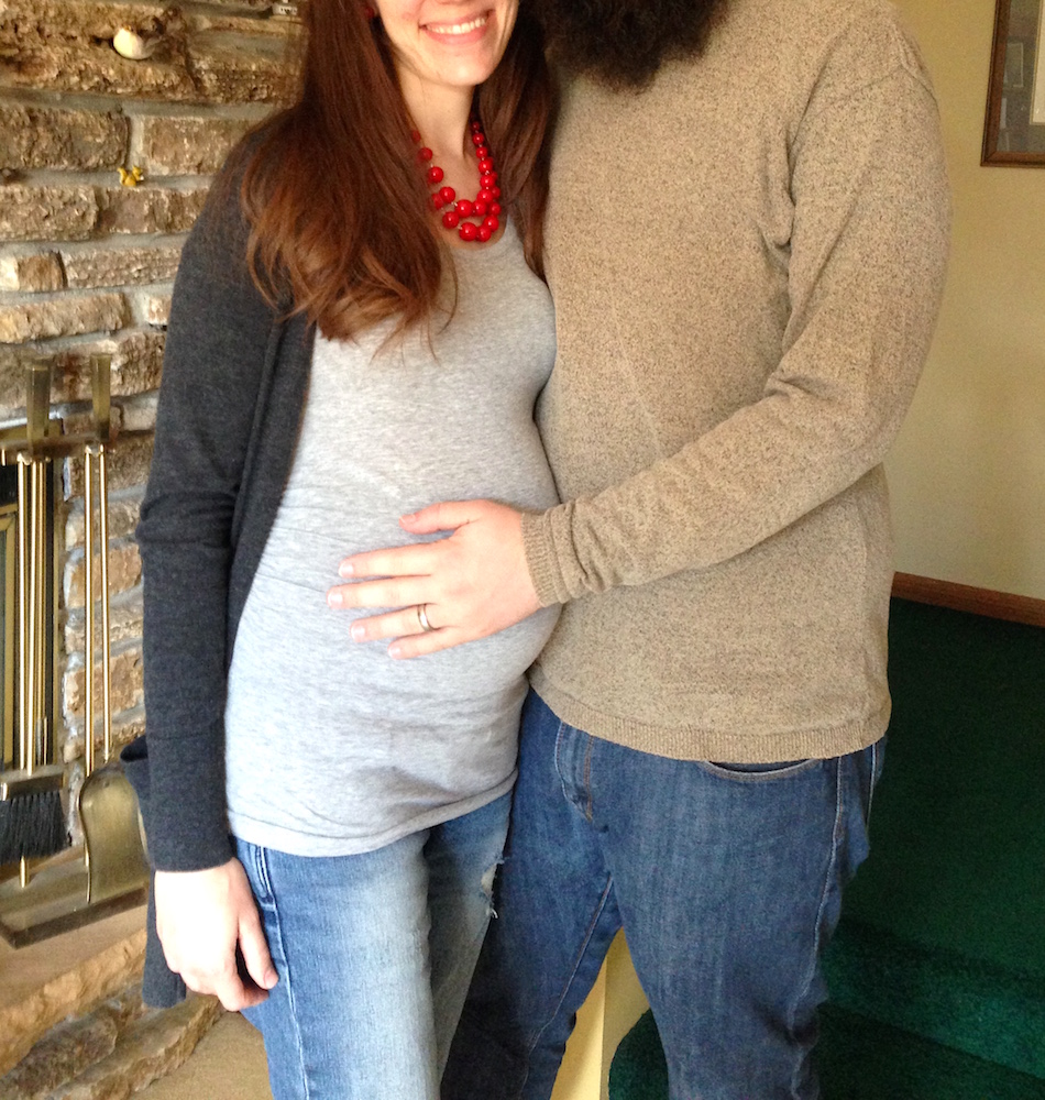 Me & Mr. FW at my aunt's house last week. I'm 35 weeks pregnant today!