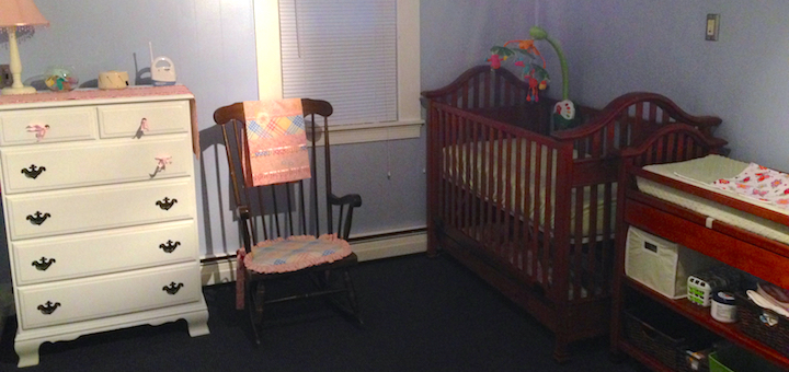 Babywoods' entirely hand-me-down/great trash finds nursery