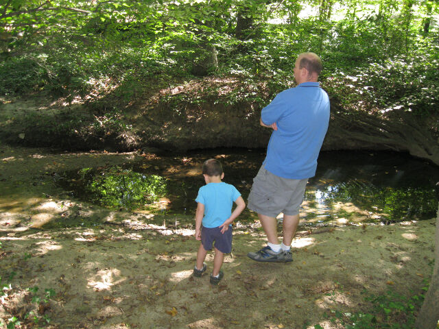 Father and son: hiking in the middle of the week. Just because we can.
