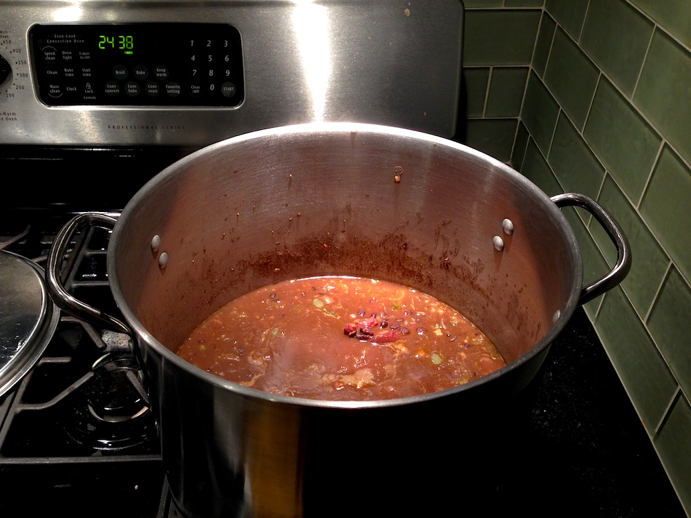 We're getting a lot of cooking done... here's Mr. FW's spicy Cuban black bean soup