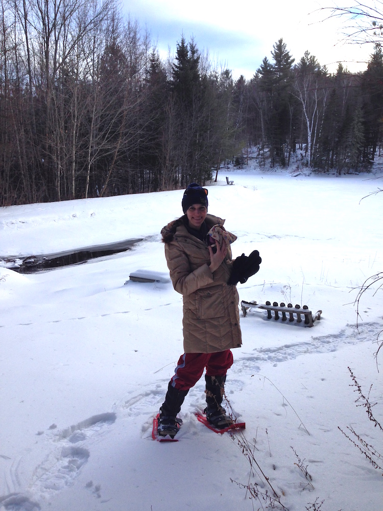 Me and Babywoods snowshoeing last 