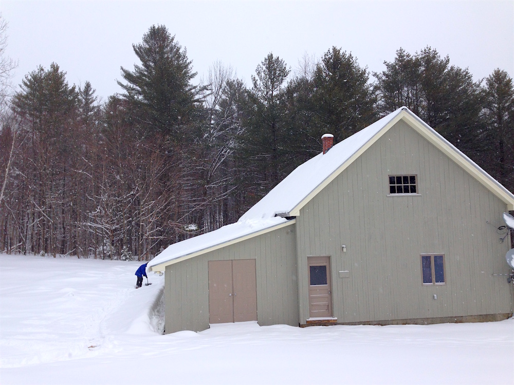 Mr. FW shoveling snow near our barn/shop