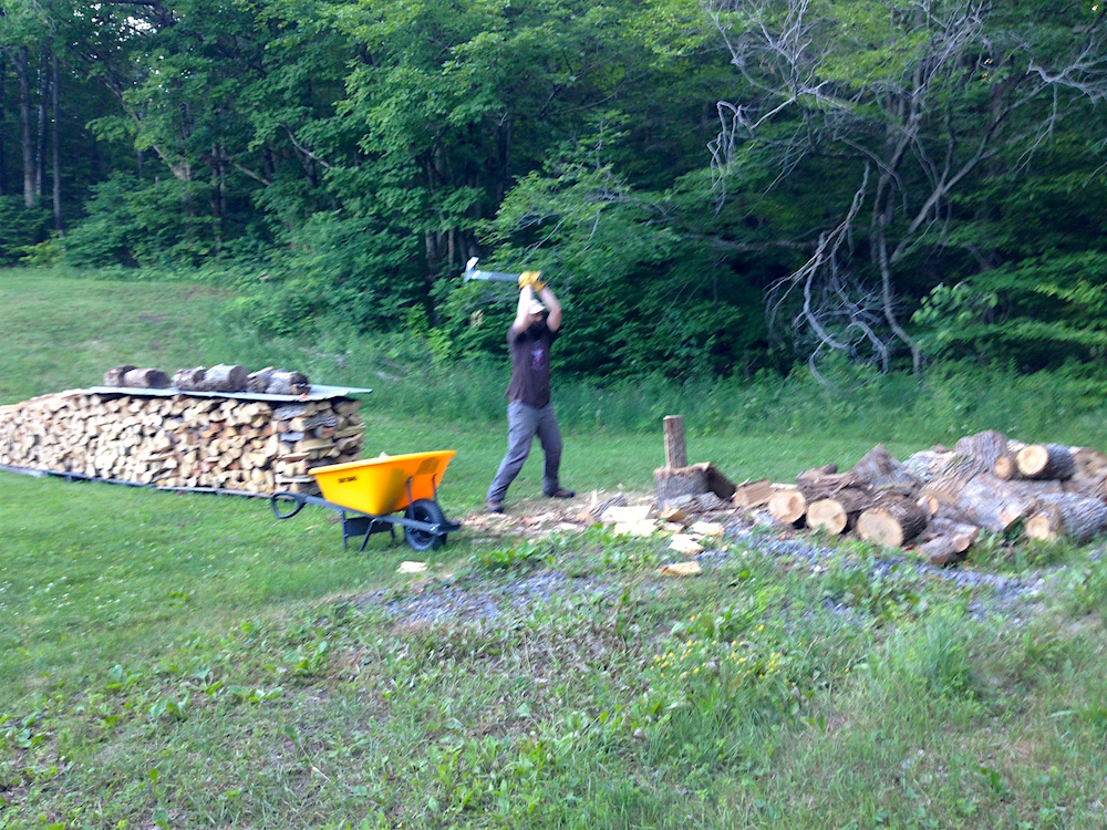 Mr. FW splitting wood
