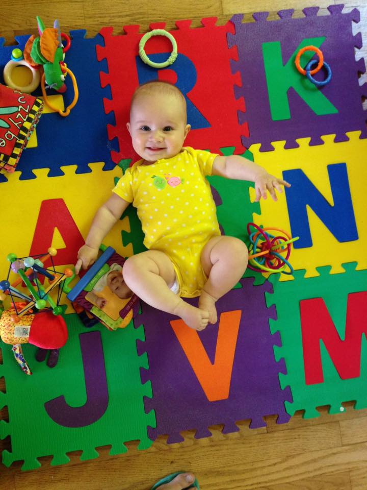 Babywoods on one of her playmats