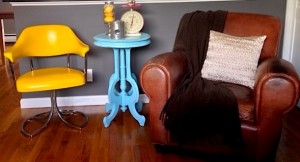 Craigslist chair, table, and decor!