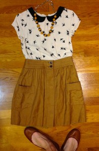 Let me tell you: this thrift store skirt & garage sale top do not allow for extra pounds!