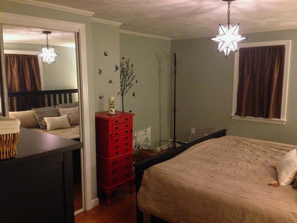 Our master bedroom. Another of our DIY renovations that drastically altered the appearance of our house.